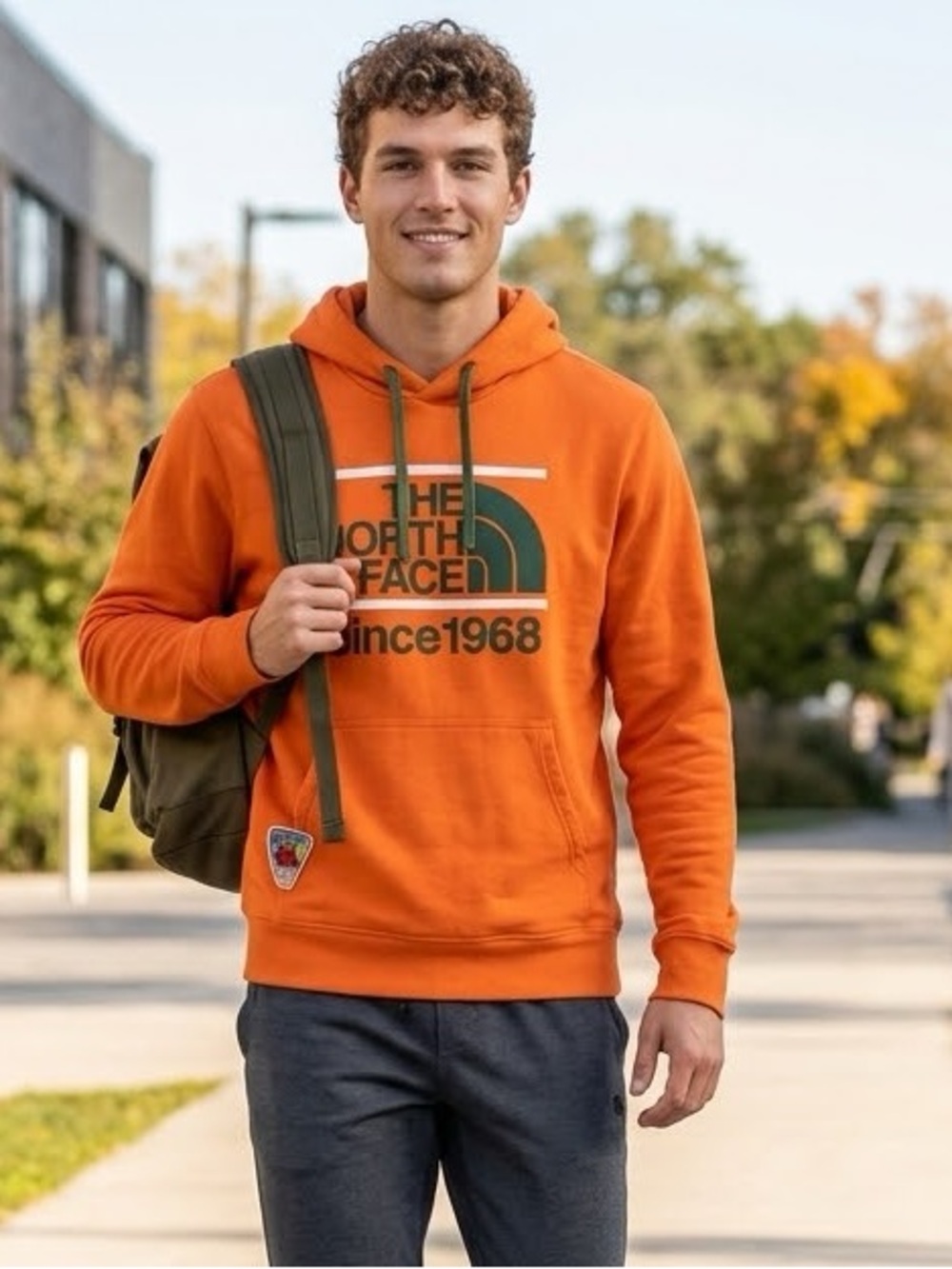 The North Face Mens Orange Since 1968 Graphic Pullover Hoodie Sweatshirt Sz XXL